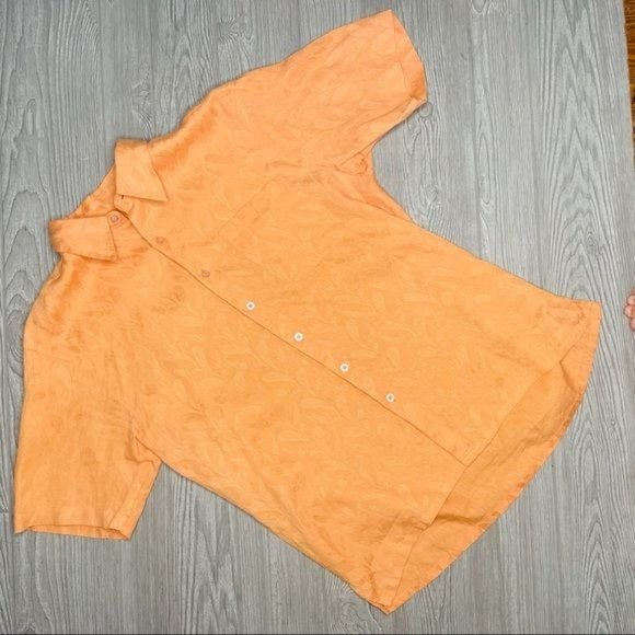 La habana Hawaiian floral design linen shirt size med tropical casual beach - Picture 1 of 7